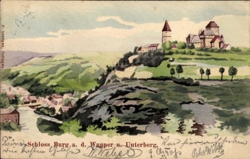 Handgemalt burg der - an,