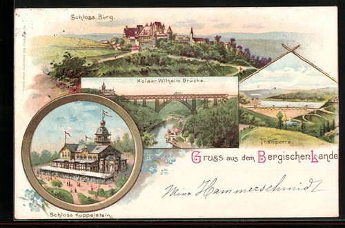 Lithographie solingen schloss - solingen,,