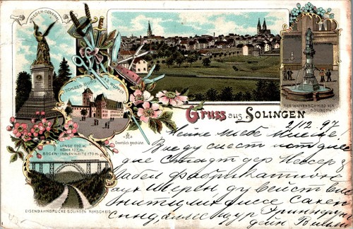 Litho gruss aus solingen - solingen, von