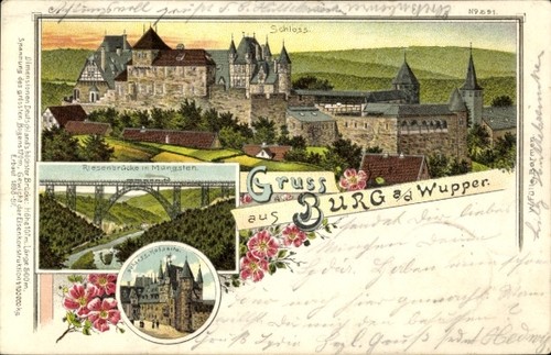 Litho burg der wupper - burg, an