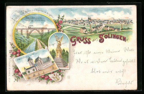 Lithographie solingen schloss - lithographie,