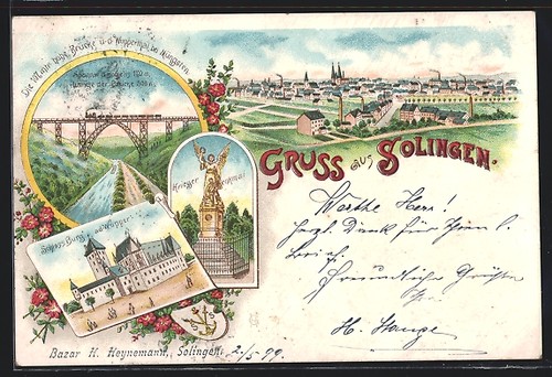 Lithographie solingen schloss - lithographie,